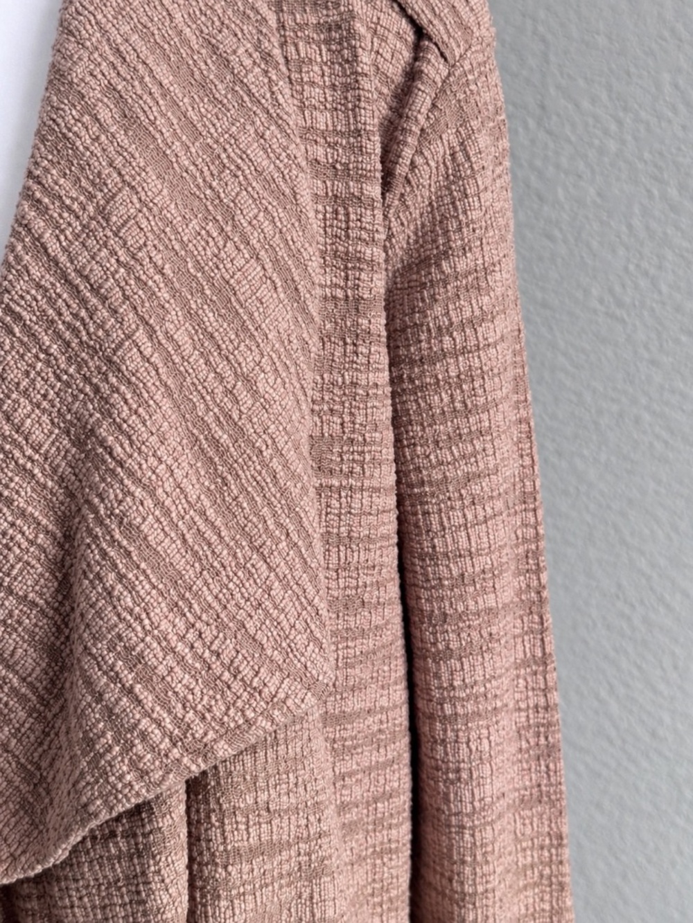 BB Dakota Trench Revolution Boho Drapey Coat Knit Textured Mauve Pink Small - Picture 6 of 9